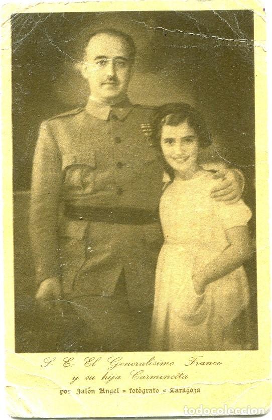 Militaria: FOTO POSTAL DE FRANCO CON SU HIJA CARMENCITA (GALERIA PERSONAJES )(ENV&Iacute;O GRATIS CORREO ORDINARIO)
