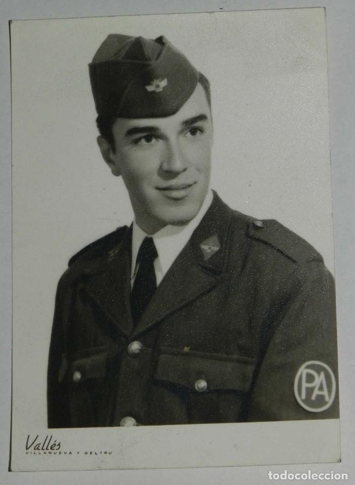 Military Antiques: FOTOGRAFIA DE MILITAR DE LA POLICIA AEREA, FOTO VALLES, VILLANUEVA Y GELTRU, DICIEMBRE DE 1970, MIDE