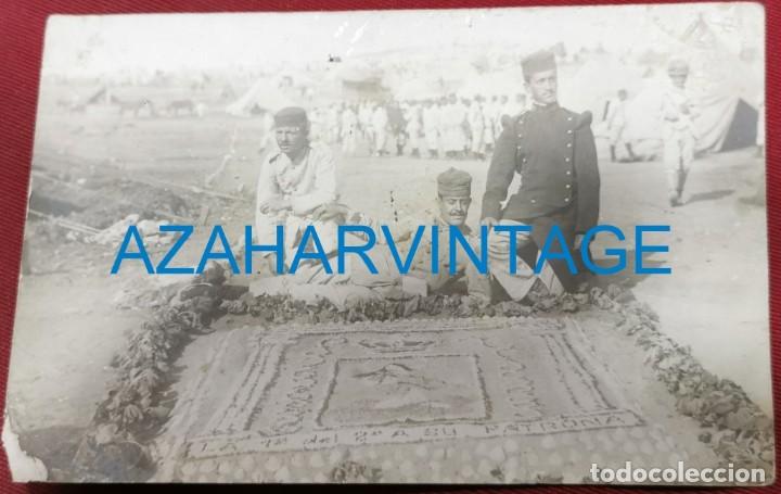 Militaria: ESPECTACULAR POSTAL FOTOGRAFICA, GUERRA DE AFRICA, DIA DE LA PATRONA