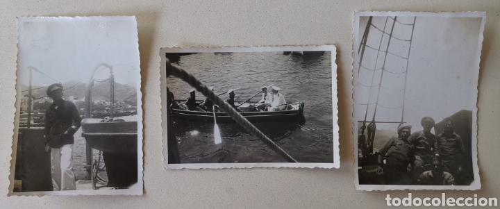 Militaria: Lote 3 fotos Gabriel Pita Da Veiga - 2 Comandante Guardacostas Arcila - Guerra Civil 1937 y 1938