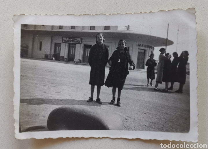 Militaria: Fotograf&iacute;a j&oacute;venes Falangistas Puerto Ceuta - Guerra Civil - Compa&ntilde;&iacute;a Naviera Transmediterranea 1937