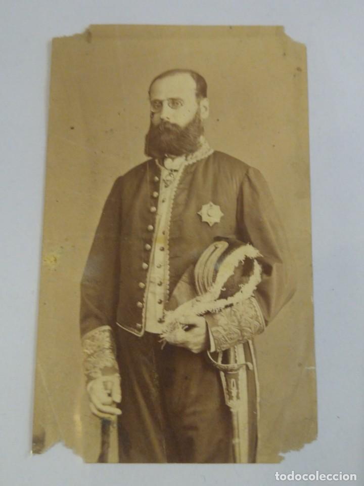 Militaria: Alb&uacute;mina tarjeta de visita fotograf&iacute;a militar siglo XIX. No figura fotografo.