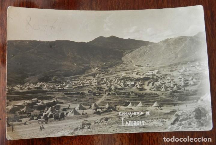 Military Antiques: FOTO POSTAL DEL CAMPAMENTO DE TAFFERSIT, 1921 APROXIMADAMENTE, GUERRA DEL RIF, CAMPAMENTO, MIDE 13,8