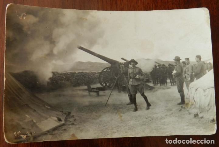 Military Antiques: FOTO POSTAL DE BOMBARDEO DE ARTILLERIA, 1921 APROXIMADAMENTE, GUERRA DEL RIF, MIDE 13,8 X 9 CMS.