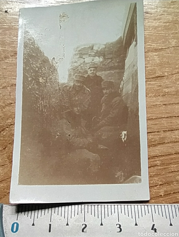 Militaria: Fotograf&iacute;a segunda guerra mundial - 4 soldados en la trinchera