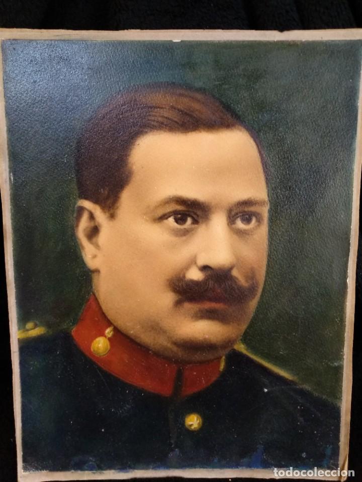 Militaria: Fotografia militar pintada / coloreada 30 cm x 24