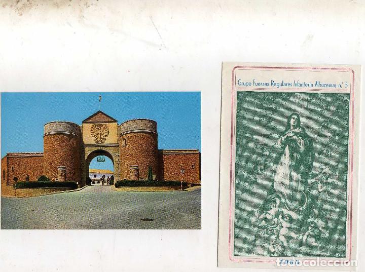 Military Antiques: POSTAL CUARTEL REGULARES DE CEUTA Y PROGRAMA FESTEJOS PATRONA INFANTERIA 1963