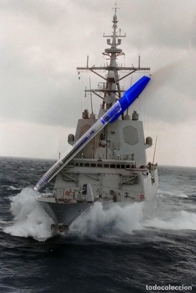 Militaria: ARMADA ESPA&Ntilde;OLA. FRAGATA &rdquo;ALVARO DE BAZ&Aacute;N&rdquo; (F-101) NAVEGANDO CON MALA MAR. FOTO ORIGINAL
