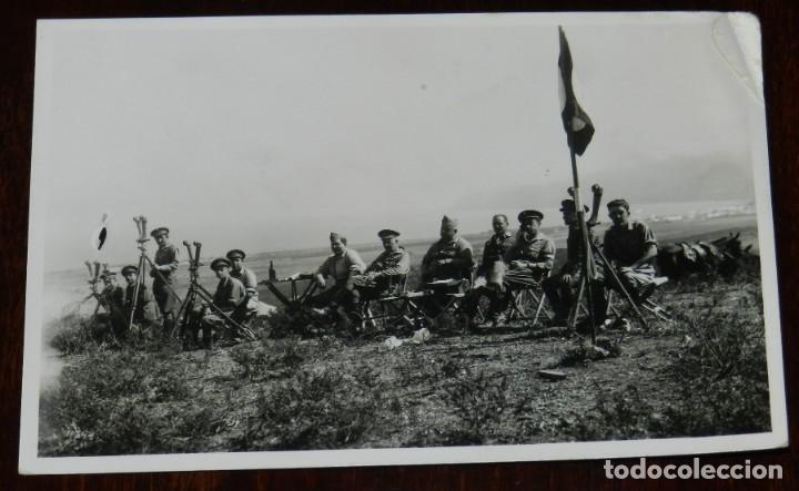 Militaria: FOTO POSTAL DEL RINCON DE MEDIK, PUESTO DE MANDO, OFICIALES EL 22 DE OCTUBRE 1932 EN LA ESCUELA DE P
