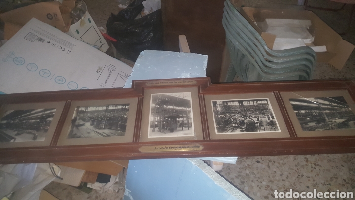 Militaria: 5 fotografias de los Talleres de artilleria de la carraca y san carlos. Ascensores para municiones