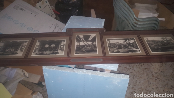 Militaria: 5 fotografias de Talleres de artilleria de la carraca y san carlos. Fabricacion de Montajes Dobles
