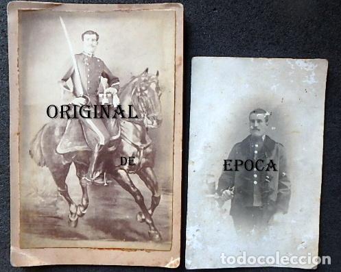 Militaria: (JX-210115)Dos fotograf&iacute;as de soldado de Caballer&iacute;a,Reg.n&ordm; 26.
