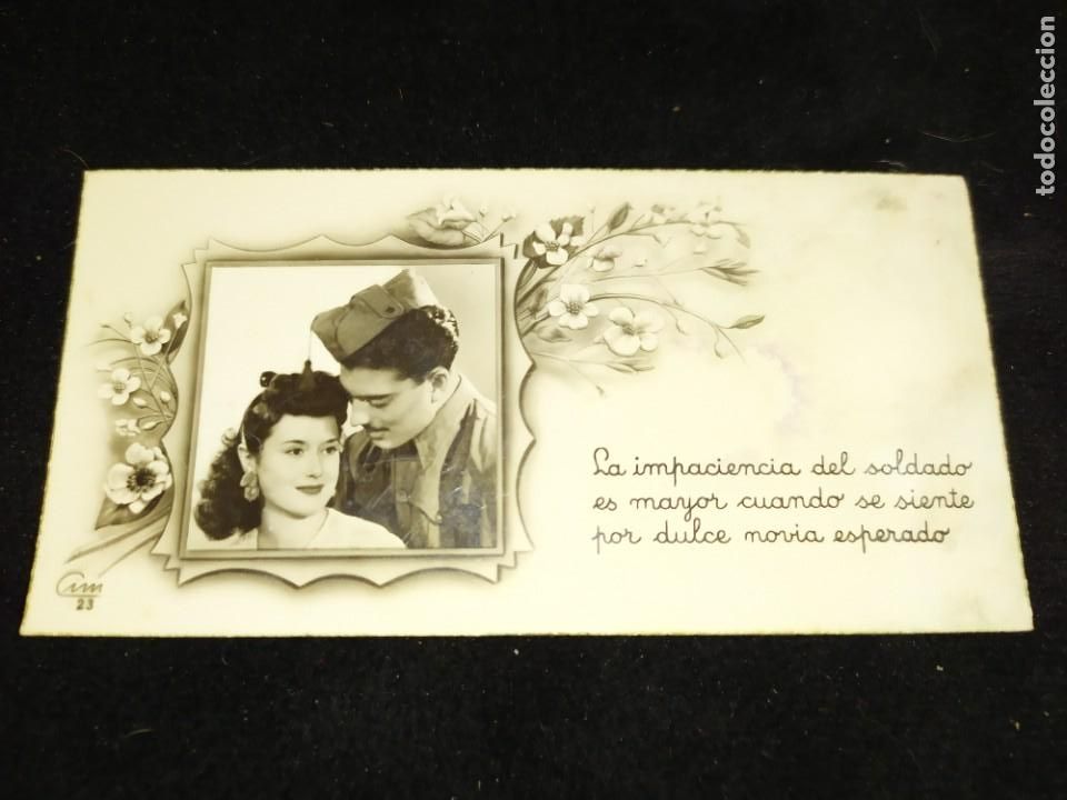 Militaria: PRECIOSA ANTIGUA FOTOGRAF&Iacute;A NOVIOS SERVICIO MILITAR SOLDADO NOVIA NOVIO RECUERDO SIN M&Aacute;S DATOS