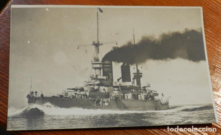Militaria: FOTO POSTAL DE BUQUE DE LA ARMADA ESPA&Ntilde;OLA, FOTO J. DUQUE, FOTOGRAFO DE LA ACADEMIA DE ARTILLERIA DE