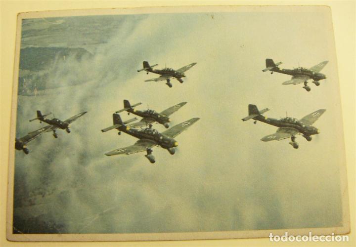 Militaria: Postal Bombarderos en picado Stukas Junkers Ju 87 en un vuelo de ataque cerca de Orel
