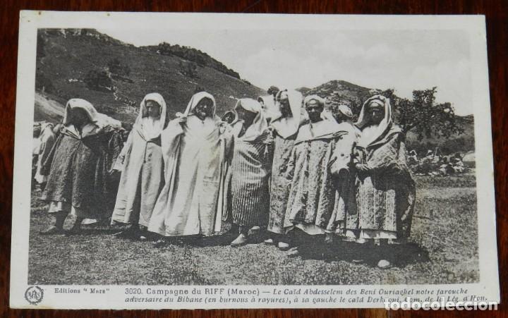 Military Antiques: POSTAL DE CAMPA&Ntilde;A DEL RIF, MARRUECOS, N. 3020, LE CAID ABDESSELEM DES BENI OURIAGHEL, ED. MARS, NO C