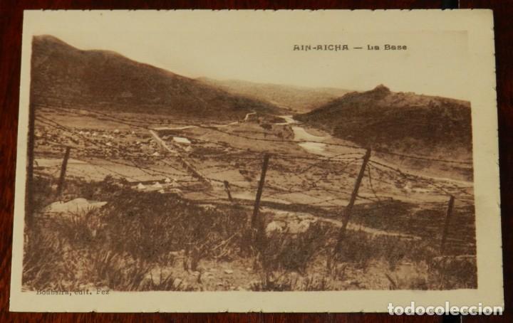 Military Antiques: POSTAL DE AIN-AICHA, LA BASE, NO CIRCULADA.