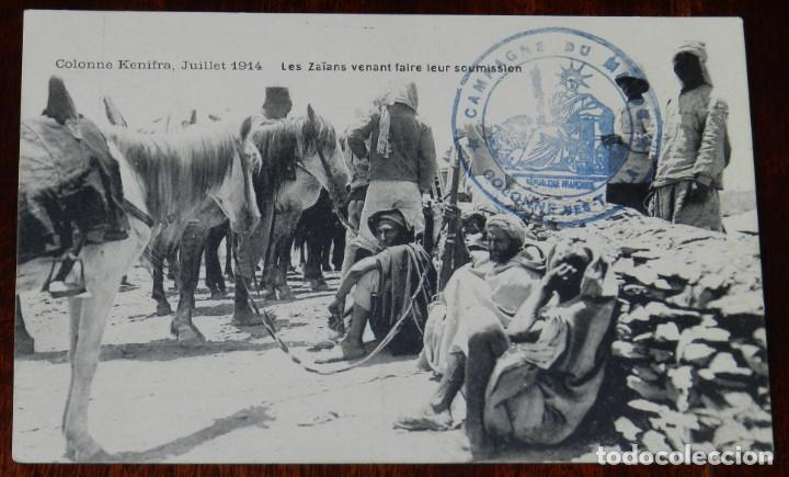 Military Antiques: POSTAL DE LA COLONIA KENIFRA, JULIO DE 1914, CIRCULADA, CLICHE RATEL.