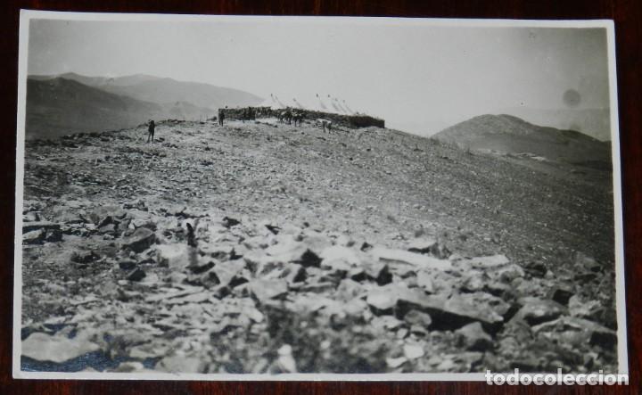 Military Antiques: FOTO POSTAL DE CAMPAMENTO DE TROPAS ESPA&Ntilde;OLAS, CAMPA&Ntilde;A DEL RIF, NO CIRCULADA.