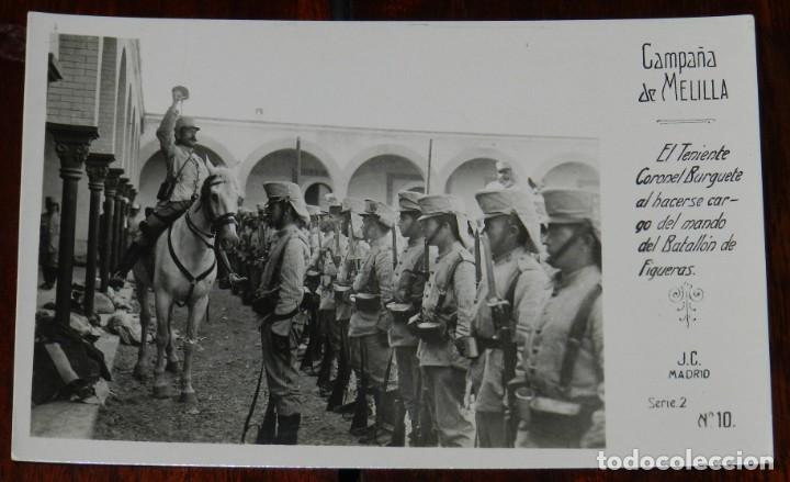 Military Antiques: POSTAL FOTOGRAFICA DE CAMPA&Ntilde;A MELILLA, J.C. MADRID, SERIE 2&ordf; N.10, EL TENIENTE CORONEL BURGUETE AL