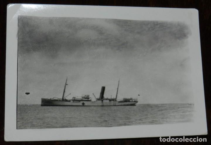 Militaria: FOTOGRAFIA DE BARCO DE LA CRUZ ROJA, GUERRA DEL RIF, MIDE 9 X 6 CMS.
