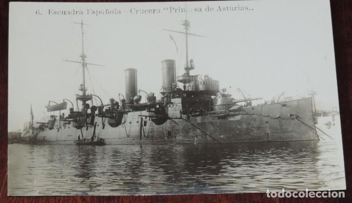 Military Antiques: FOTOGRAFIA DE EL CRUCERO PRINCESA DE ASTURIAS, ESCUADRA ESPA&Ntilde;OLA, , 6 INDUSTRIAL FOTOGRAFIA DE VALEN