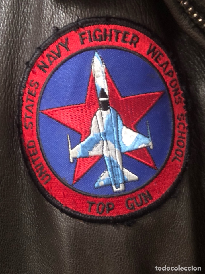 Militaria: Magnifica chaqueta de cuero vintage cooper type g1, parches originales - Foto 4 - 247226155