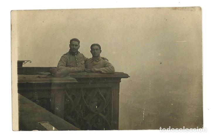Military Antiques: Militares franceses posando en tejado. J. Diebold. Strasbourg