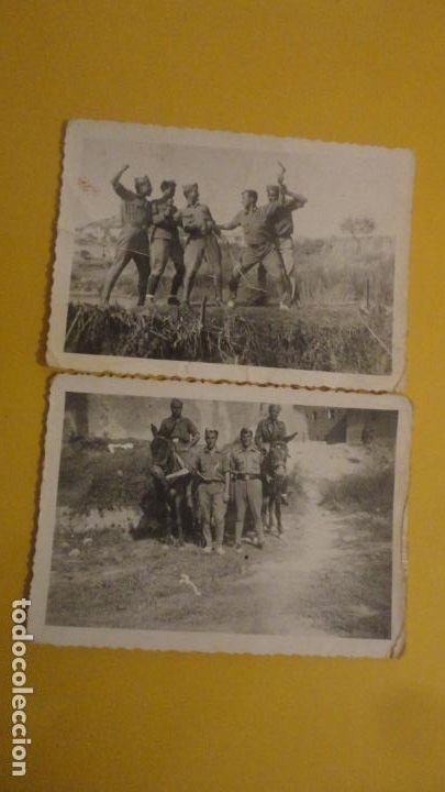 Military Antiques: DOS ANTIGUAS FOTOGRAFIA.MILITARES.PERIODO GUERRA CIVIL?? FOTO PERXES.
