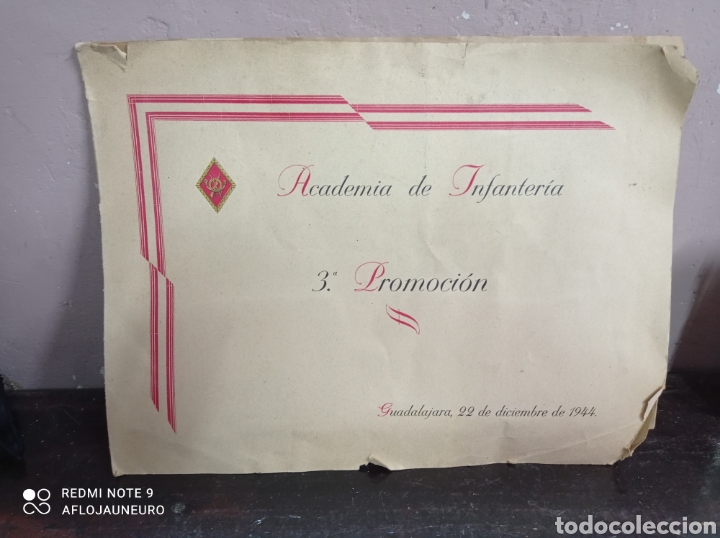 Militaria: ACADEMIA DE INFANTERIA / 3&ordm; PROMOCION / Guadalajara, 22 de diciembre de 1944 - 10 fotos
