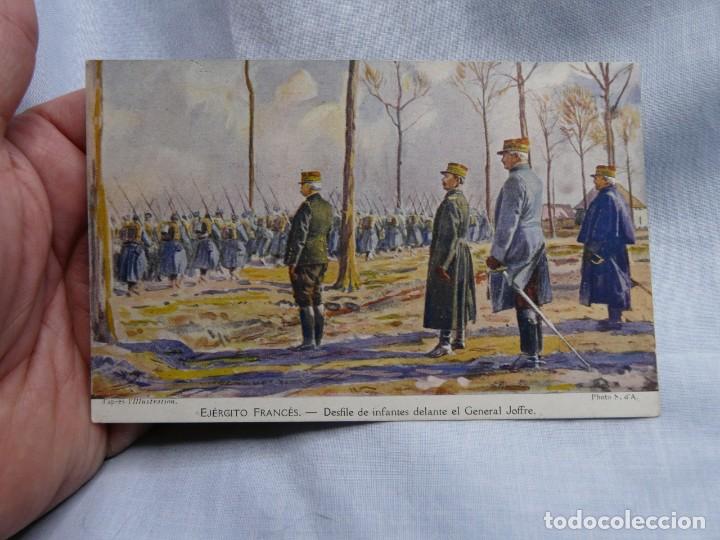 Militaria: CURIOSA POSTAL DESFILE AL GENERAL JOFFRE CON PROGRAMA DE CINE EN ESPA&Ntilde;OL I GUERRA 1916