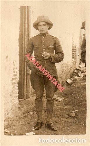 Militaria: ANTIGUA FOTOGRAFIA, SOLDADO, GUERRA DE MARRUECOS, 9X14 CMS