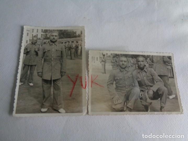 Militaria: 2 FOTOGRAFIAS DEL PRIMER DIA DE INSTRUCCION EN CARTAGENA 1956 + UNA DEL FINAL