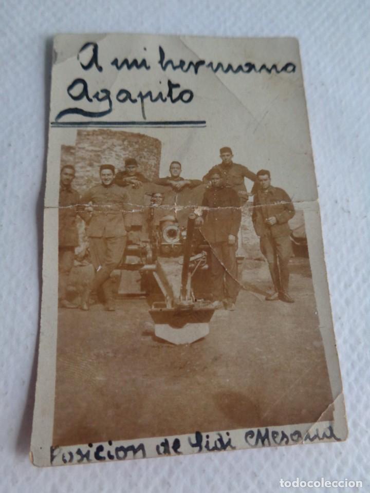 Militaria: FOTOGRAFIA DE SOLDADOS EN LA GUERRA DEL RIFF -EN LA POSICION DE SIDI MESAUD -A&Ntilde;OS 20- TAMA&Ntilde;O 6.3X4.2