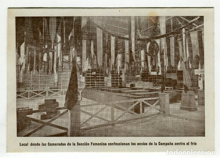 Militaria: LOCAL CAMARADAS DE SECCION FEMENINA CONFECCIONABAN.... FOTOGRAFIA EN CARTON ORIGIAL DE LA EPOCA
