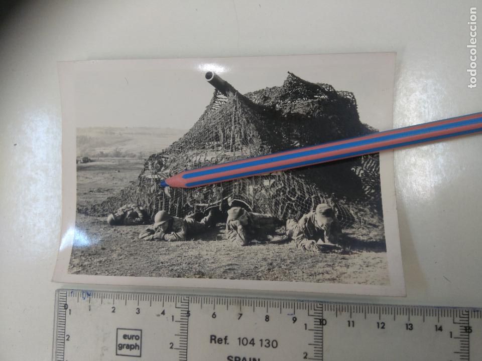 Militaria: FOTOS CREO QUE LOS A&Ntilde;OS 50. ALEMANIA, vehiculo tanque camuflado y soldados militares 13 x 9 cm