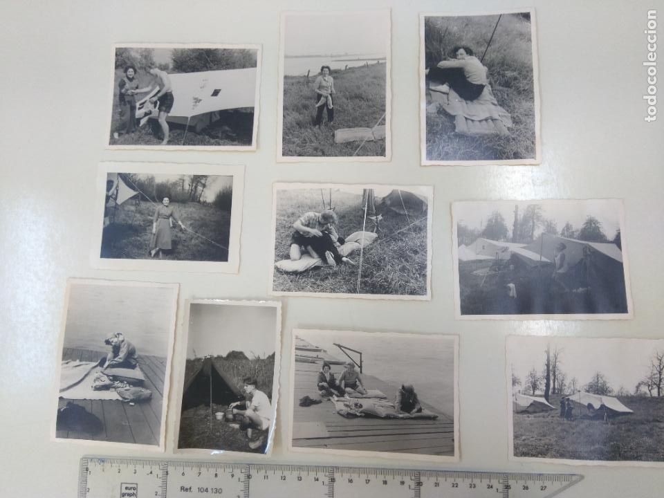 Militaria: 10 FOTOS C. ALEMANIA 1954, PERSONAS DE ACAMPADA O CAMPAMENTO