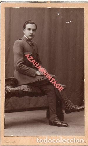 Militaria: PRECIOSA FOTOGRAFIA, MILITAR REGIMIENTO DE INFANTERIA 3, CON POLAINAS, 100X158MM