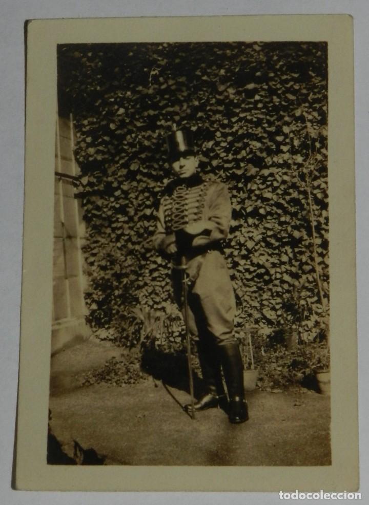Militaria: FOTOGRAFIA DE HUSAR, CABALLERIA, EPOCA ALFONSO XIII, MIDE 7 X 4,5 CMS.