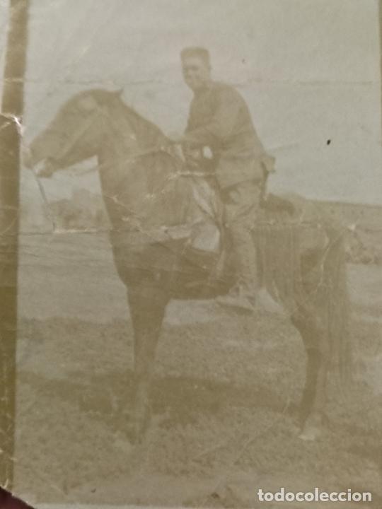 Militaria: 1924 SOLDADO EPOCA ALFONSINA CABALLO CABALLERIA FOTOGRAFIA PARTICULAR 6,5 X 9 CMS ORIGINAL SOBADA