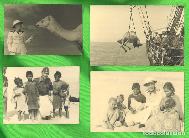 Militaria: Lote 4 fotograf&iacute;as de capit&aacute;n de tropas n&oacute;madas
