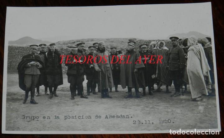 Militaria: FOTOGRAFIA DEL GENERAL SILVESTRE, GRUPO EN LA POSICION DE AMESDAN EL 23 DE NOVIEMBRE DE 1920, GUERRA