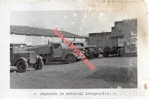 Militaria: A&Ntilde;OS 40, CUARTEL EJERCITO DEL SUR,AUTOMOVILISMO, COMPA&Ntilde;IA, DEPOSITO DE MATERIAL,128X178MM