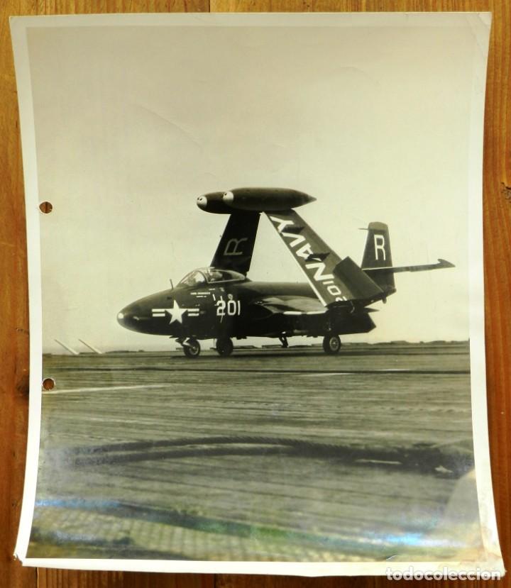 Militaria: FOTOGRAFIA DE AVION DE LA MARINA NORTEAMERICANA F2H BANSHEE, PARTICIPAN EN LA CAMPA&Ntilde;A DE COREA, EN P