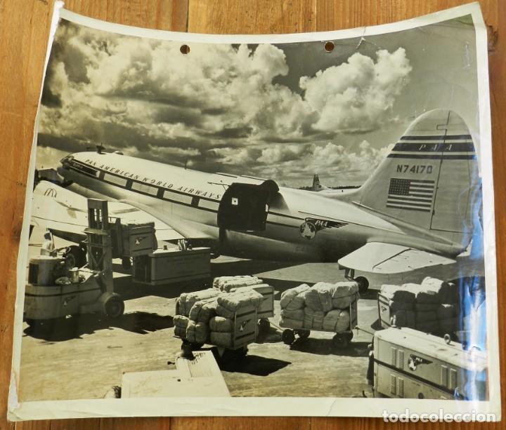 Militaria: FOTOGRAFIA DE AVION DE LA PAN AMERICAN WORLD AIRWAYS, FOTO USIS. MIDE 25,5 X 21 CMS.