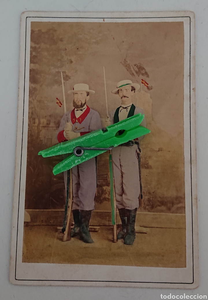 Militaria: Cuba guerra, foto oficiales espa&ntilde;oles, coloreada American Spanish War, ved fotos