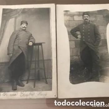 Militaria: LOTE ANTIGUAS FOTOGRAF&Iacute;AS POSTALES MILITAR SOLDADO FRANC&Eacute;S - 1914