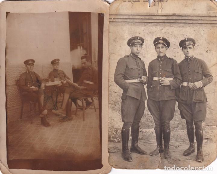 Militaria: 2 fotograf&iacute;as formato postal militares