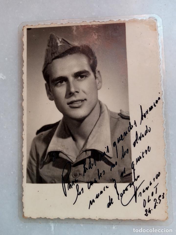 Militaria: FOTO PLASTIFICADA DE SOLDADO ESPA&Ntilde;OL DE INGENIEROS EN FECHA 24 DE AGOSTO DE 1953