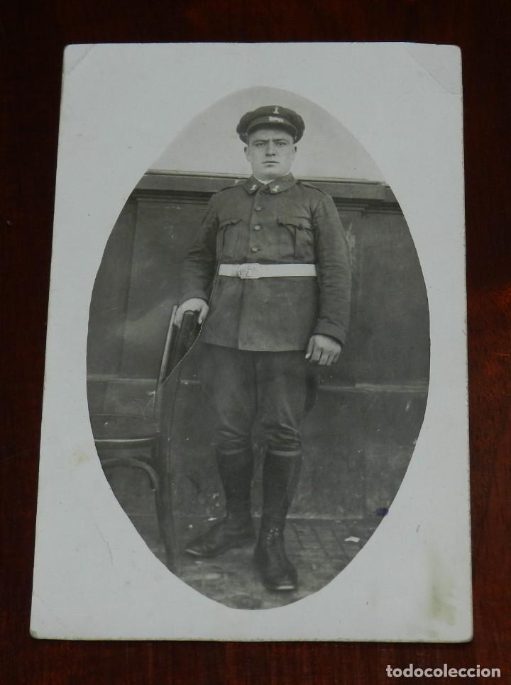Militaria: FOTOGRAFIA DE INGENIERO CONDUCTOR, EPOCA II REPUBLICA O GUERRA CIVIL, TAMA&Ntilde;O POSTAL.